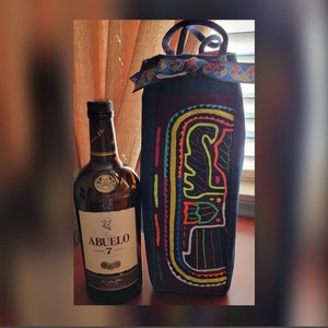 Bottle lining with Mola from Panama