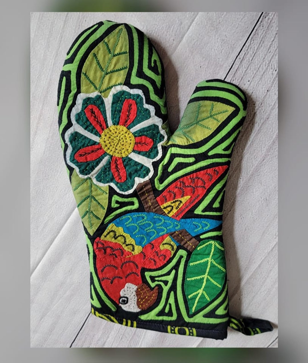 Oven Mitt Mola De Panama Etsy