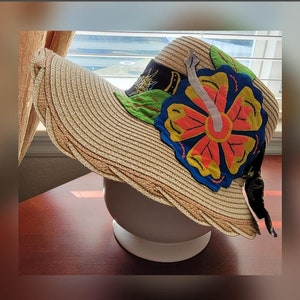 Straw Hats with Mola - Made in Panama