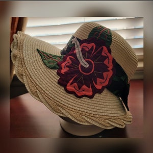 Straw Hats with Mola - Made in Panama
