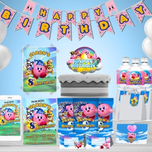 NEW! KIRBY Party Bundle • 10 Item Complete Birthday Kit