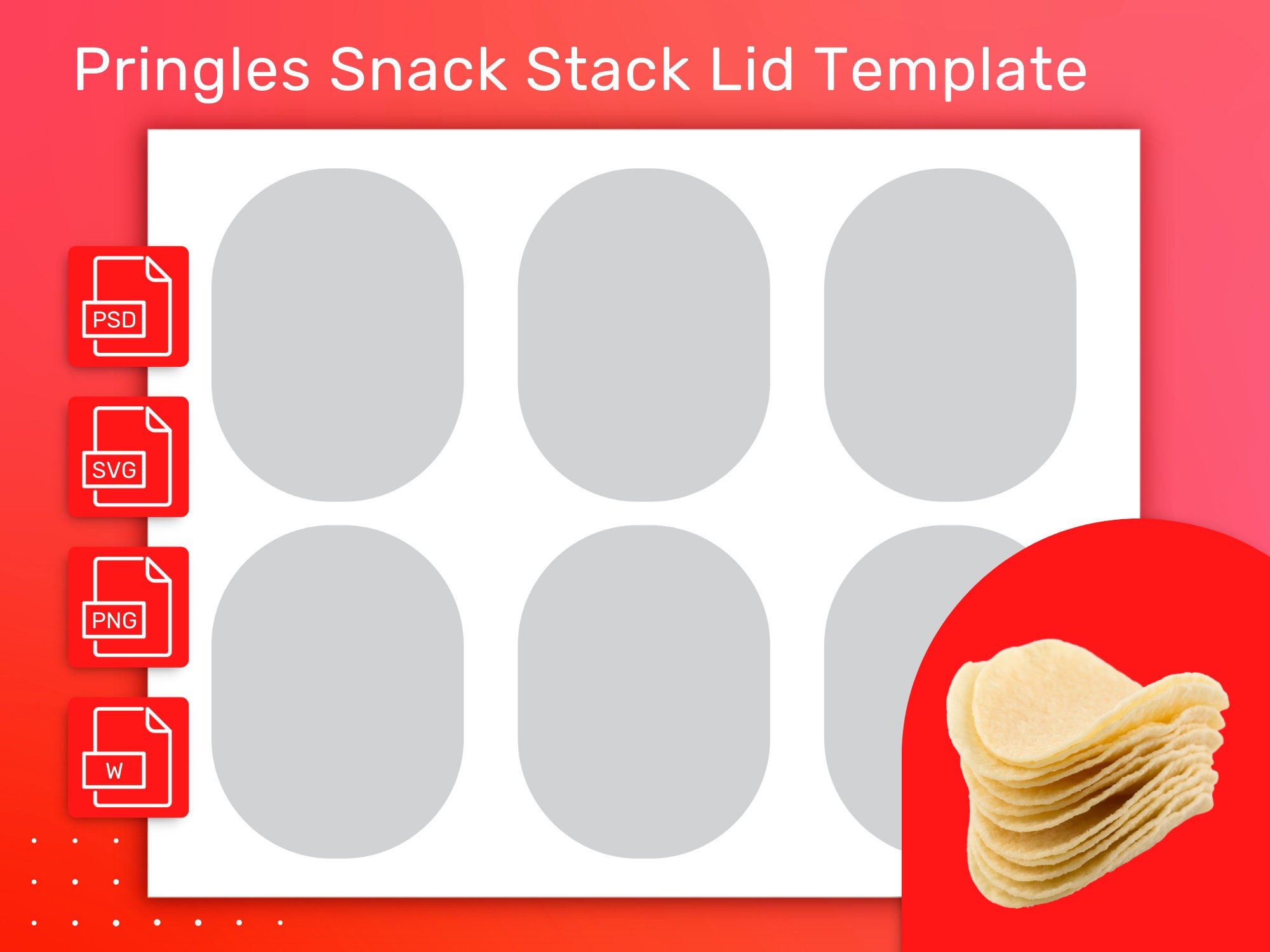 Pringles Snack Stack Lid Template DIY Party Favor Editable Etsy New 