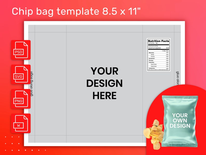 Chip Bag Template Potato Chip Bag Blank Template for Kids - Etsy Australia