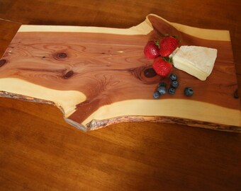 Live edge red cedar charcuterie board/ serving tray/ cutting board/ cheese board/ Personalized (Free laser engraving)