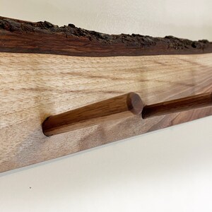 Black walnut live edge coat rack image 2