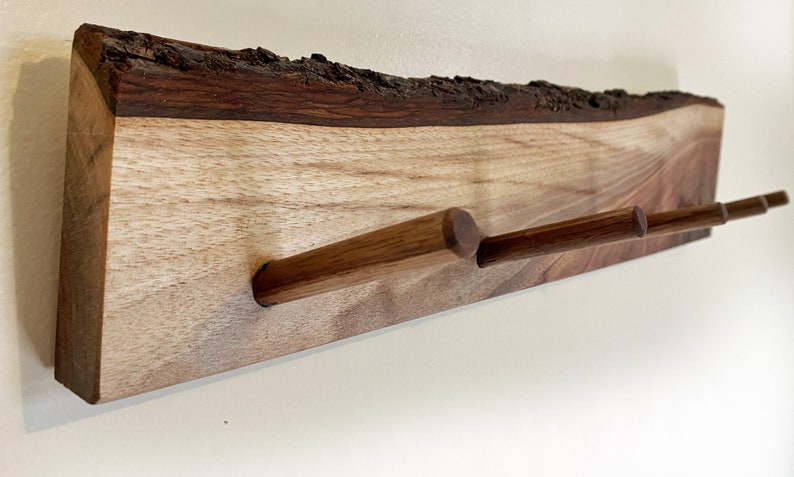 Black walnut live edge coat rack image 2