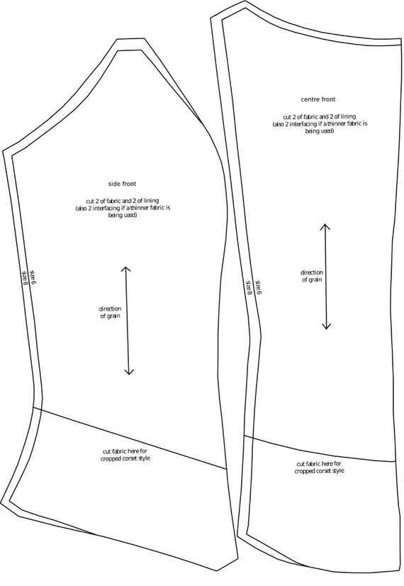 Corset Sewing Pattern UK Size 6-8 Xs-s Printable PDF Pattern 