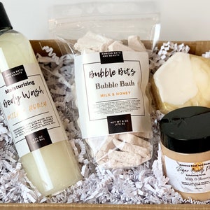 Milk and Honey Gift Box, Gift Set, Gift For Her, Self Care Box, Relaxation Box, Milk Bath, assorted set