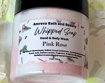 Pink Rose Whipped Soap: Moisturizing Hand & Body Wash