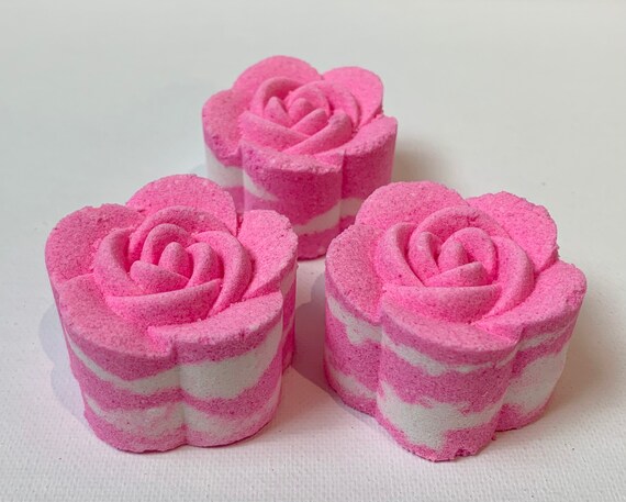 Pink Rose Bath Bomb Rose Bath Vegan Bath Bombs Floral Bath Soak