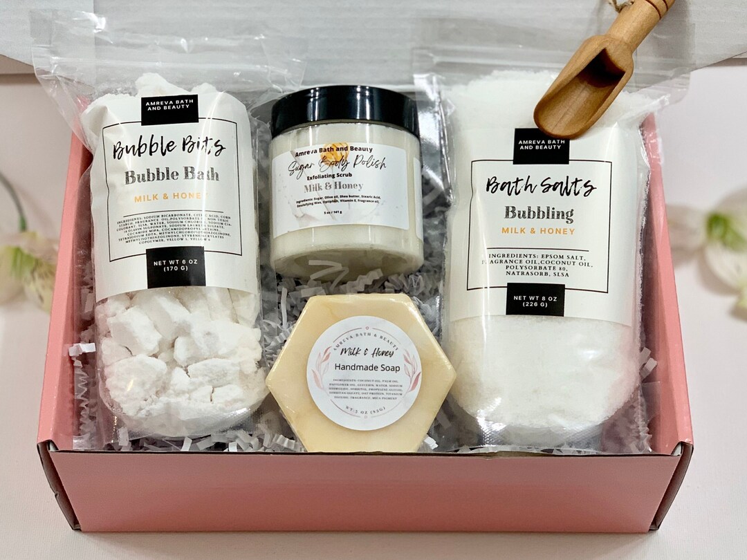 Milk and Honey Gift Box, Relaxing Bath Set, Gift Set, Self Care Box ...