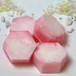 Rose Soap | Glycerin Bar Soap Hand & Body Soap | Pink Soap | Marbled Soap | Gift Idea