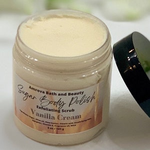 Vanilla Cream Sugar Scrub, Body Polish, Exfoliant, Exfoliating Scrub, Self Care Gift