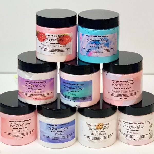 Whipped Soap in Jar | Moisturizing Soap | Jar Soap | Hand and Body Soap | Foaming Soap | Fluffy Soap | Gift Idea | Birthday Gift