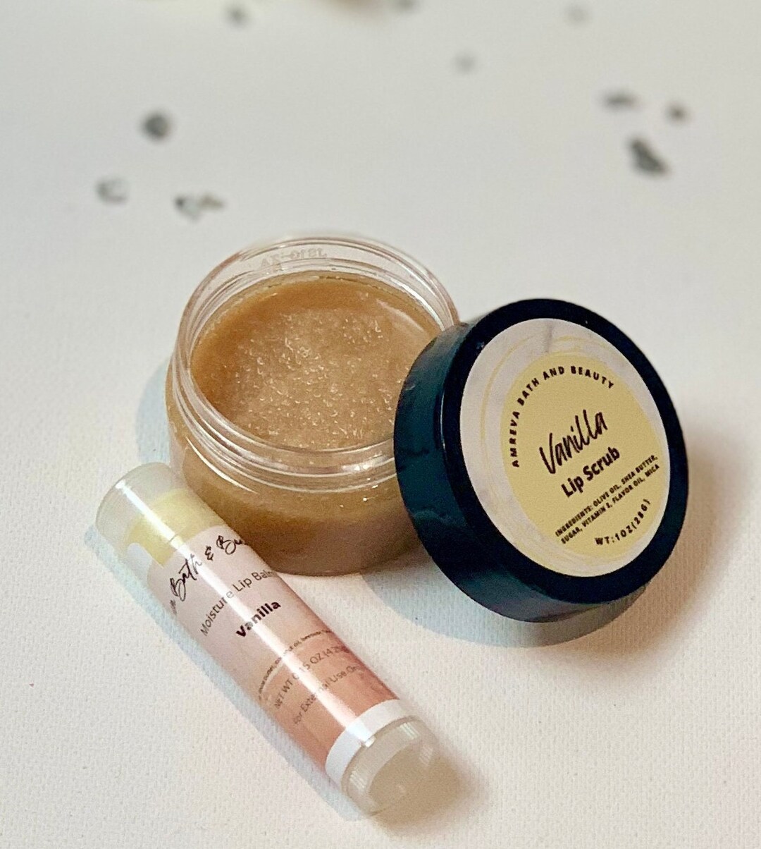 Sugar Lip Scrub Lip Balm Set VANILLA Lip Scrub Lip Balm Sugar Scrub Lip