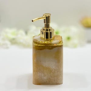 Handmade Liquid Soap Pump Dispenser | Sparkling Gold | Bathroom Decor |