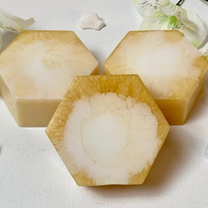 Milk and Honey Handmade Soap | Glycerin Bar Soap | Hexagon Soap | Hand & Body Soap | Marbled Soap |Gift Idea |Gift For Her |Gift For Friend
