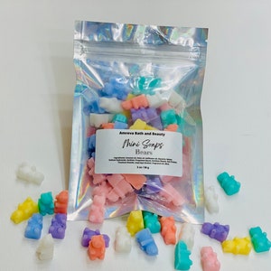 Mini Bears Soap In Bag |  Soap Favors |YOU CHOOSE Customized Tiny Soap | Handmade Soap | Kids Soap | Small Soap | Gift Idea | Party Favor