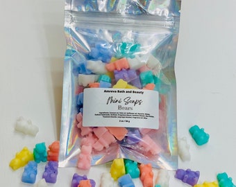 Mini Bears Soap In Bag |  Soap Favors |YOU CHOOSE Customized Tiny Soap | Handmade Soap | Kids Soap | Small Soap | Gift Idea | Party Favor
