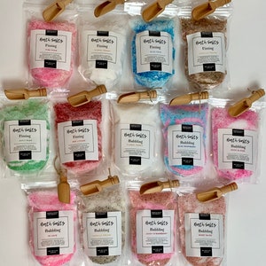 Bath Salts 1 lb YOU CHOOSE | 16 OZ Bath Salts | Spa Gift | Bubbling Fizzing Bath Salts |Gift Idea | Self Care Gift | Bath Salt with Scooper
