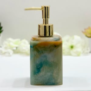 Handmade Liquid Soap Pump Dispenser |  Marbled Design | Bathroom Decor |