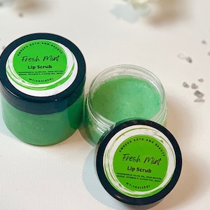 Sugar Lip Scrub | FRESH MINT Lip Scrub | Sugar Scrub | Lip Exfoliant | Lip Polish | Dry Lip Relief | Chapped Lips |