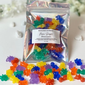 Dinosaur Mini Soaps: 65 Individual Handmade Soap, Kids Party Favors