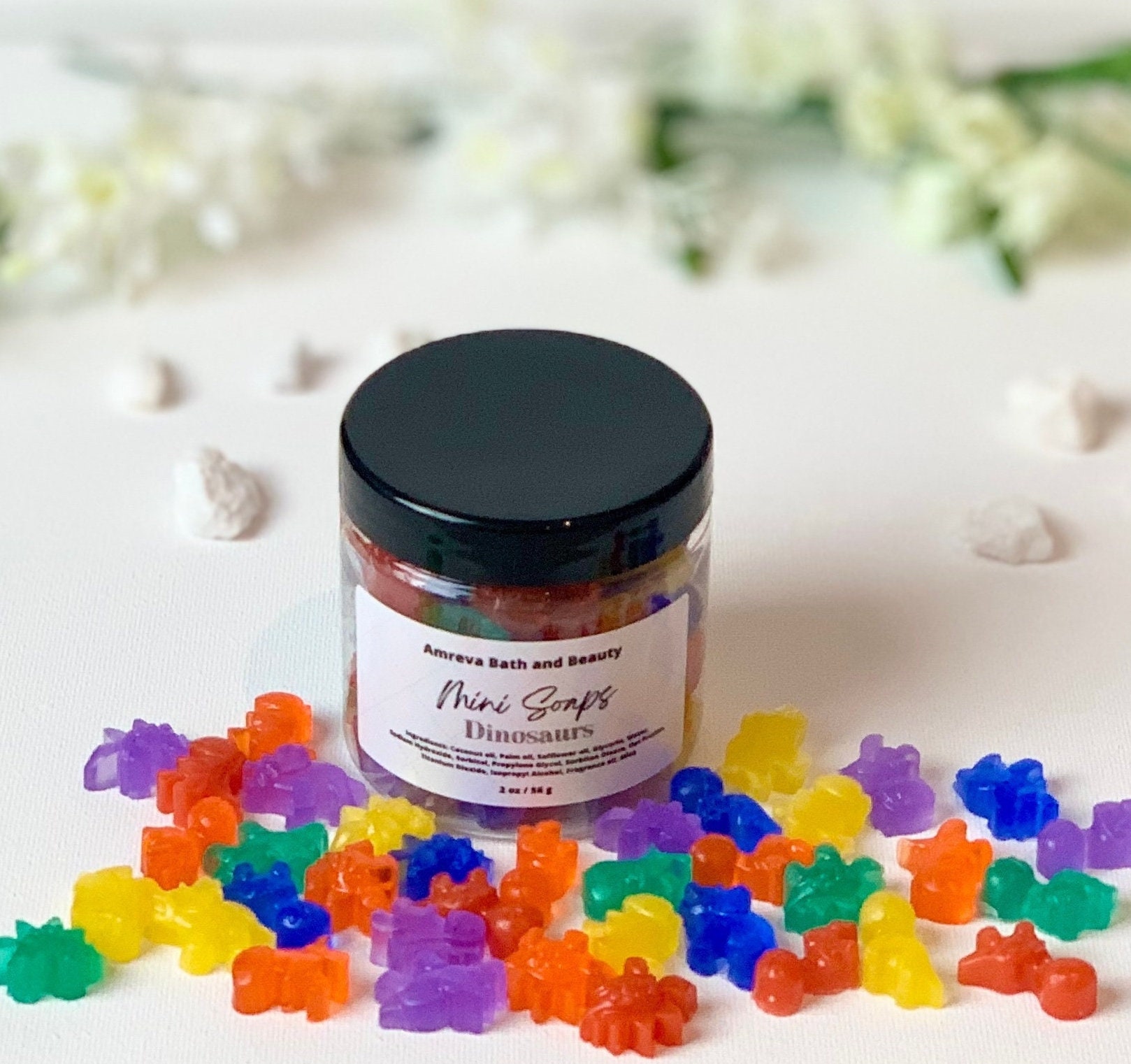 YOU CHOOSE Mini Dinosaurs Soap In Jar | Customized Tiny Soap | Handmade Soap | Glycerin Soap | Kids Soap | Small Soap | Gift Idea |Tiny Soap