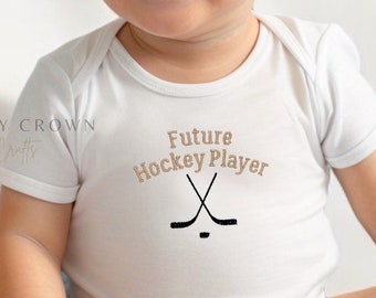 Embroidered Future Hockey Player ONESIES® Brand • Daddy's Hockey Buddy • Hockey Pregnancy Announcement • Born to play Hockey • Father’s Day