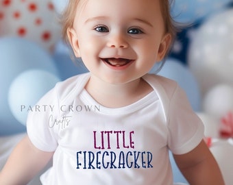 Embroidered Little Firecracker ONESIES® Brand • 4th of July • Independence Day Celebration • Patriotic • Cute Funny ONESIES® Brand Gift
