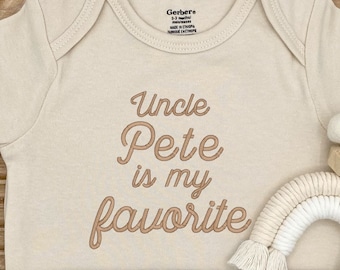 Embroidered Favorite Uncle Bodysuit • Personalized Uncle ONESIES® Brand • Custom Uncle Shirt • Baby Announcement • Uncle Baby Announcement