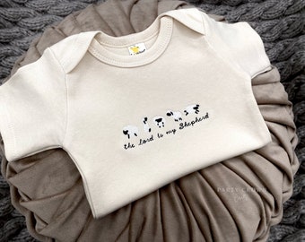 Embroidered The Lord is my Shepherd Bodysuit • Faith Bodysuit • Sheep Baby Bodysuit • Cute Bodysuit • Christian Baby gifts • Baby Sheep