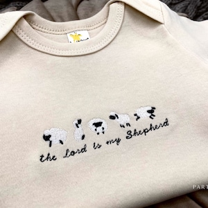 Embroidered The Lord is my Shepherd Bodysuit • Faith Bodysuit • Baby Bodysuit with Sheep • Cute Bodysuit • Christian gift • Child of God •