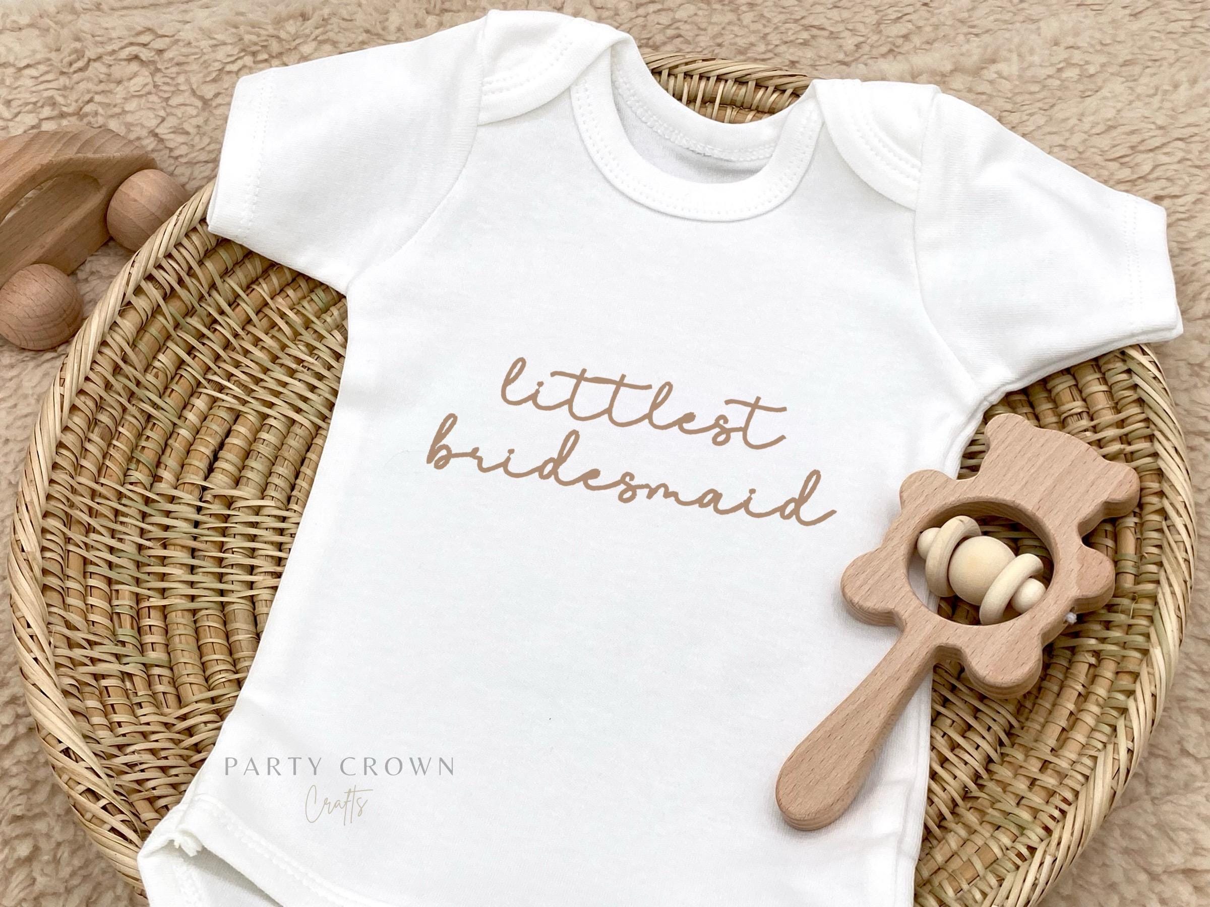 Embroidered littlest bridesmaid  Bodysuit • Little Bridesmaid Bodysuit • Baby Girl Wedding Bodysuit • Cutest Bridesmaid Bodysuit • Wedding