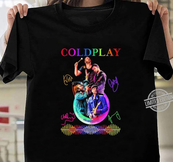 Coldplay Band Color Signatures T-shirt 