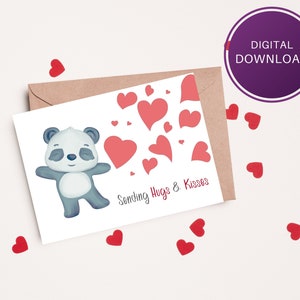 Printable Valentine's Day card, instant download 7x5 PDF JPG, blank inside