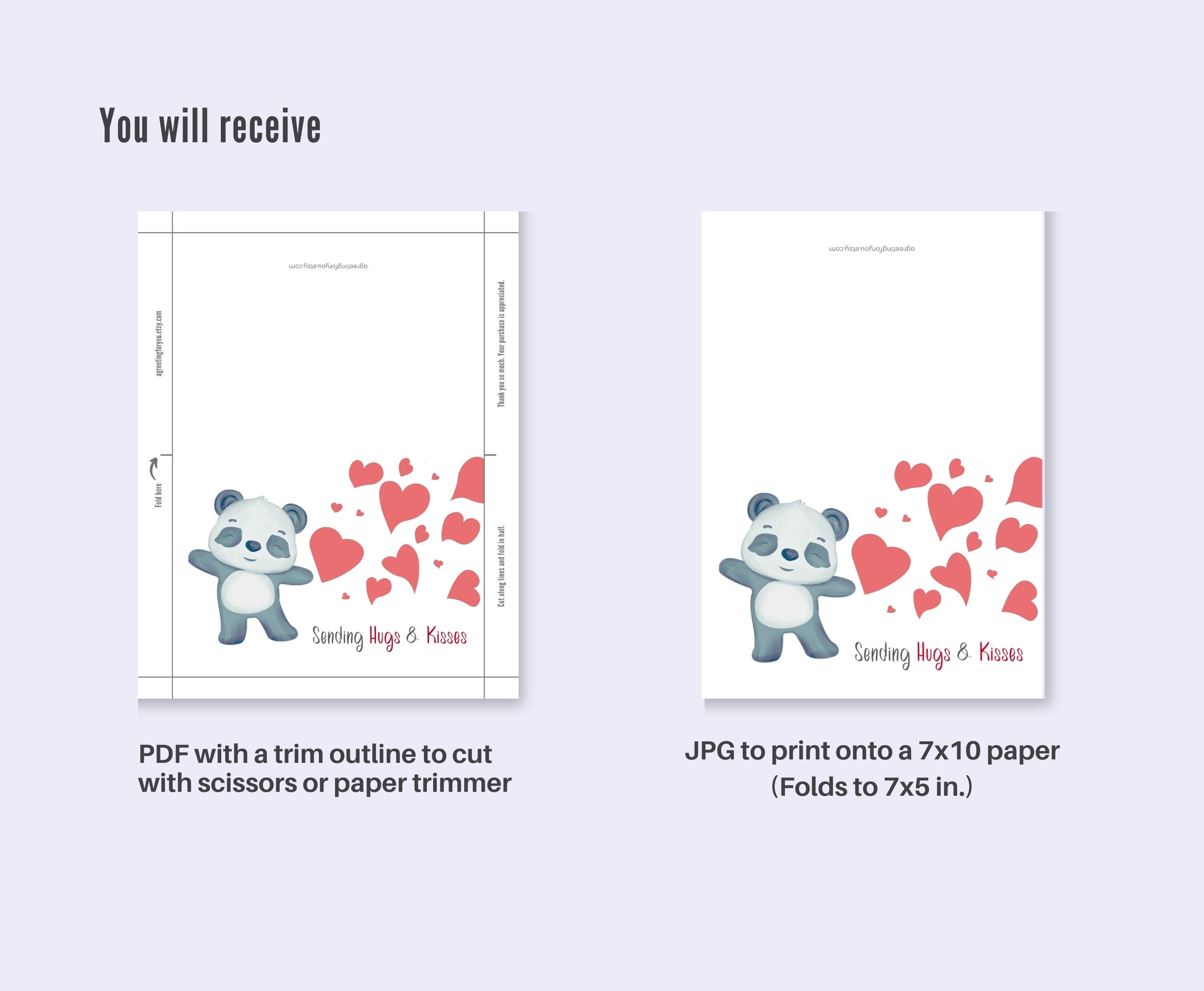 Printable Valentine's Day Card, Instant Download 7x5 PDF JPG, Blank ...