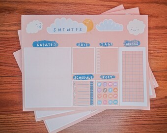Content Creator Idea Planner A5 Memo Pad (Social Media Planning, Influencer Planning, Weekly Planner for Content Creators)