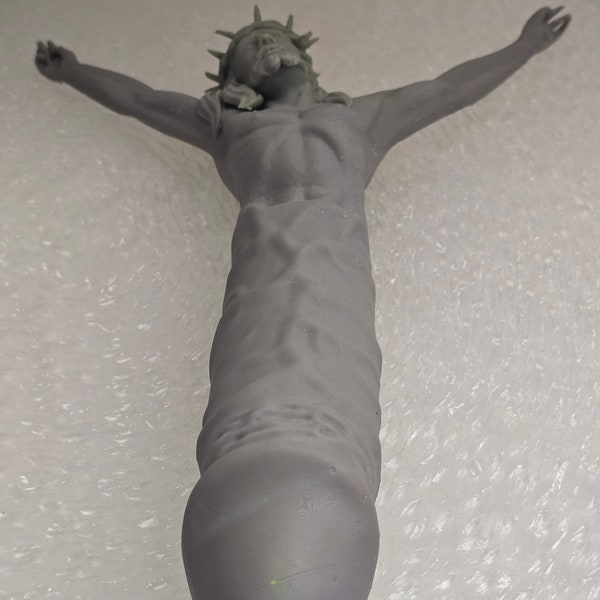 Jesus is a Dick - 9" - 118g (4.16oz) - Solid Gray Resin 3D Printed