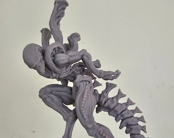 Xénomorphe de 8,5 po. de haut - Impression 3D en résine 100 % solide 232 g (8,2 oz) - Statue extraterrestre - H.R. Giger - Prêt à peindre