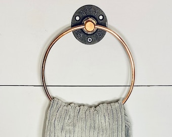 Towel Ring Wall Mount Towel Holder Metal Wall Decor Kitchen Decor Bathroom Decor Metal Wall Art Etsy