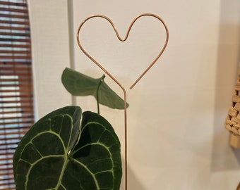 Large Copper Heart Plant Stake, Indoor Plant Stake, Outside Plant Stake, Copper Garden Stake