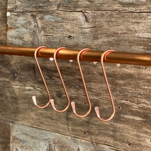 Copper s hooks 4” (4 pack)