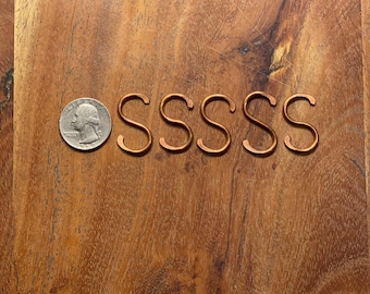 Copper mini hooks 1” (5 pack)