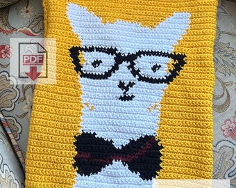 Llama Tapestry Crochet Pillow or Market Bag Pattern - Beginner PDF - Animal Cushion Design - Market Bag