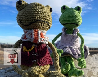 Adorable Frog Couple Plushie: A Beginner-Friendly Amigurumi Crochet Pattern (PDF Download)