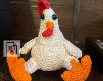 Crochet a Cute Chicken: An Amigurumi Pattern in Digital PDF Format for Your Next Farm-Inspired Project