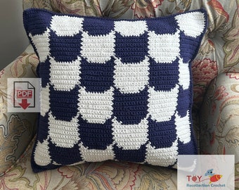 Geometric Cat Tapestry Crochet Pillow Pattern - Beginner PDF - Kitty Cat Cushion Design