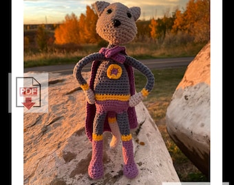 Super Cat Crochet Pattern / Beginner / PDF Crochet Pattern / animal crochet pattern  in Amigurumi Style