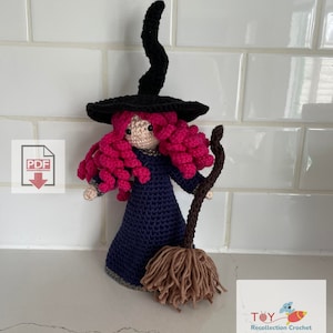 Scary Halloween Witch Crochet Pattern / Beginner / PDF Crochet Pattern in Amigurumi Style / Plush Witch Doll with clothes